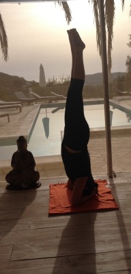 Headstand on Revealing Vajra Yoga retreat